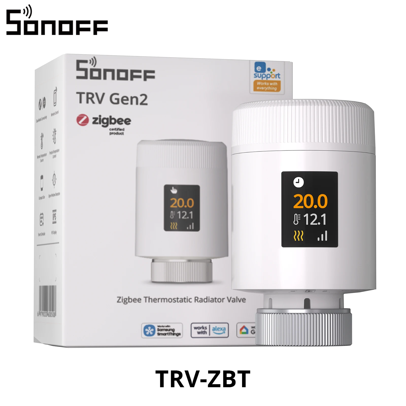 SONOFF TRV‑ZBT TRV Gen2 Zigbee Thermostat Radiator Valve, compact design, HD IPS color display, supports 3 programs and 12 time intervals, energy-saving mode – Image 9