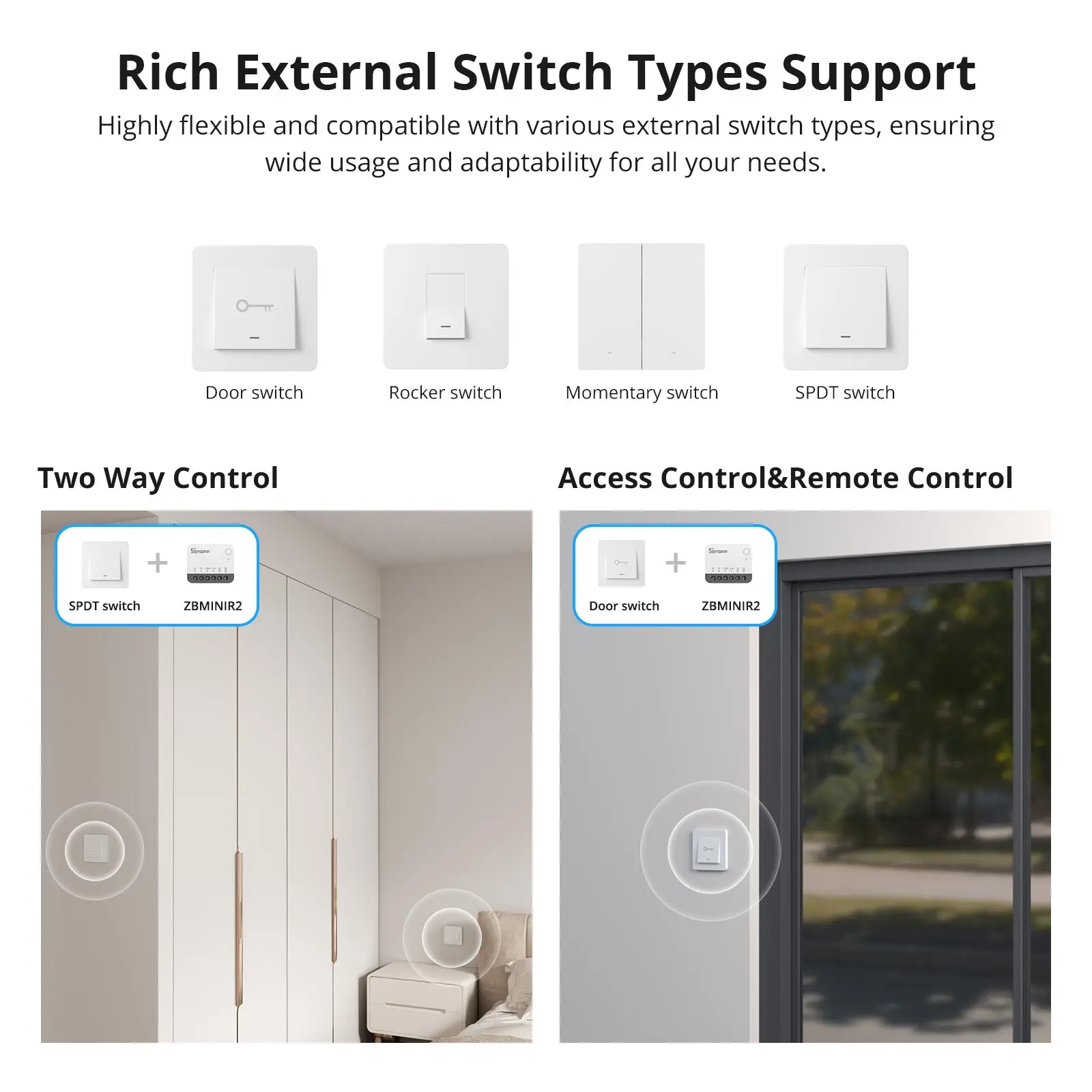 SONOFF ZBMINIR2 Extreme Zigbee Smart Switch Detach Relay Mode External Switch Control Smarten Up Your Lighting via eWeLink - Image 4