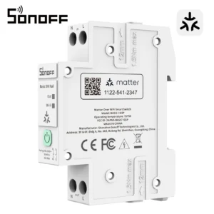 SONOFF BASIC-1GSP single-channel hat rails switch with Matter via WiFi remote control energy consumption monitoring, overload protection, supports currents up to 32A