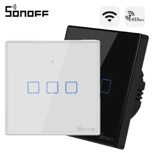 SONOFF T2/T3EU 433 MHz RF Wi‑Fi touch wall switch, smart scene control via the eWeLink remote control, voice control with Alexa and Google Home