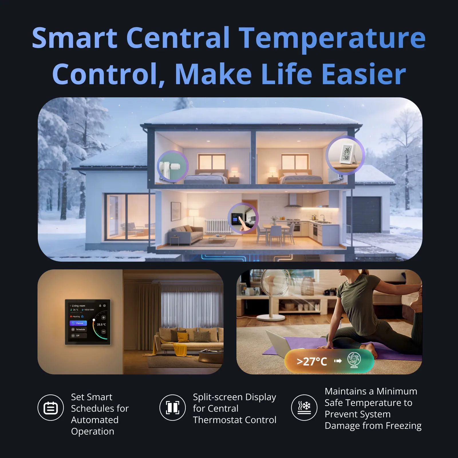 SONOFF NSPanel Pro Gen2 smart home control panel in 86-type format with a two-channel relay, device integration, compatible with Apple Home via Matter – Image 6