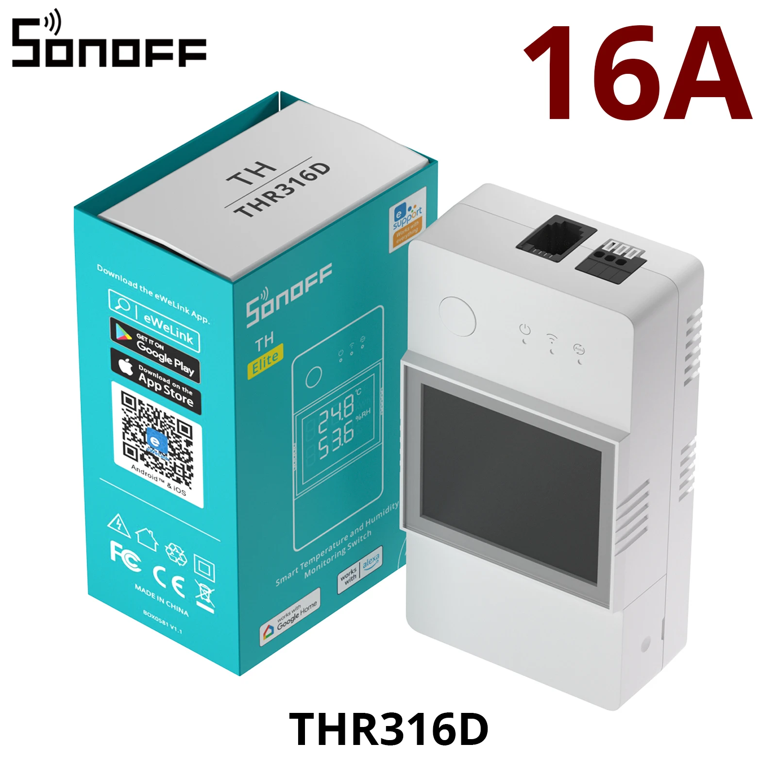 SONOFF TH Elite 16A/20A Smart Temperature & Humidity WiFi Switch Dry Contact Real Time Monitoring via eWeLink Alexa Google – Image 10