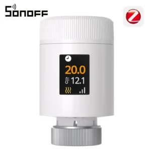 SONOFF TRV‑ZBT TRV Gen2 Zigbee Thermostat Radiator Valve, compact design, HD IPS color display, supports 3 programs and 12 time intervals, energy-saving mode