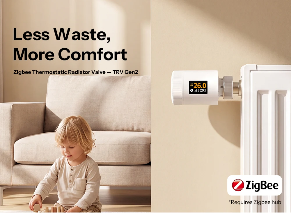 SONOFF TRV‑ZBT TRV Gen2 Zigbee Thermostat Radiator Valve, compact design, HD IPS color display, supports 3 programs and 12 time intervals, energy-saving mode – Image 10