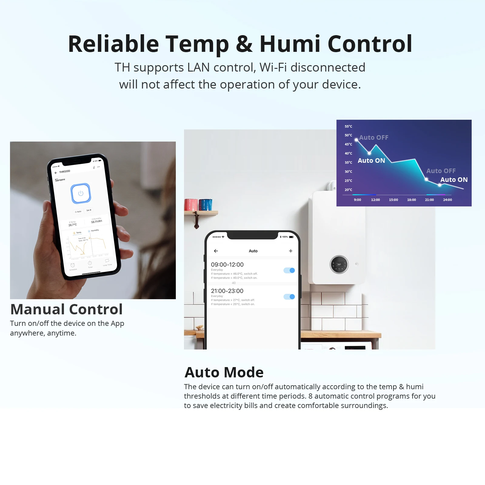 SONOFF TH Elite 16A/20A Smart Temperature & Humidity WiFi Switch Dry Contact Real Time Monitoring via eWeLink Alexa Google – Image 6