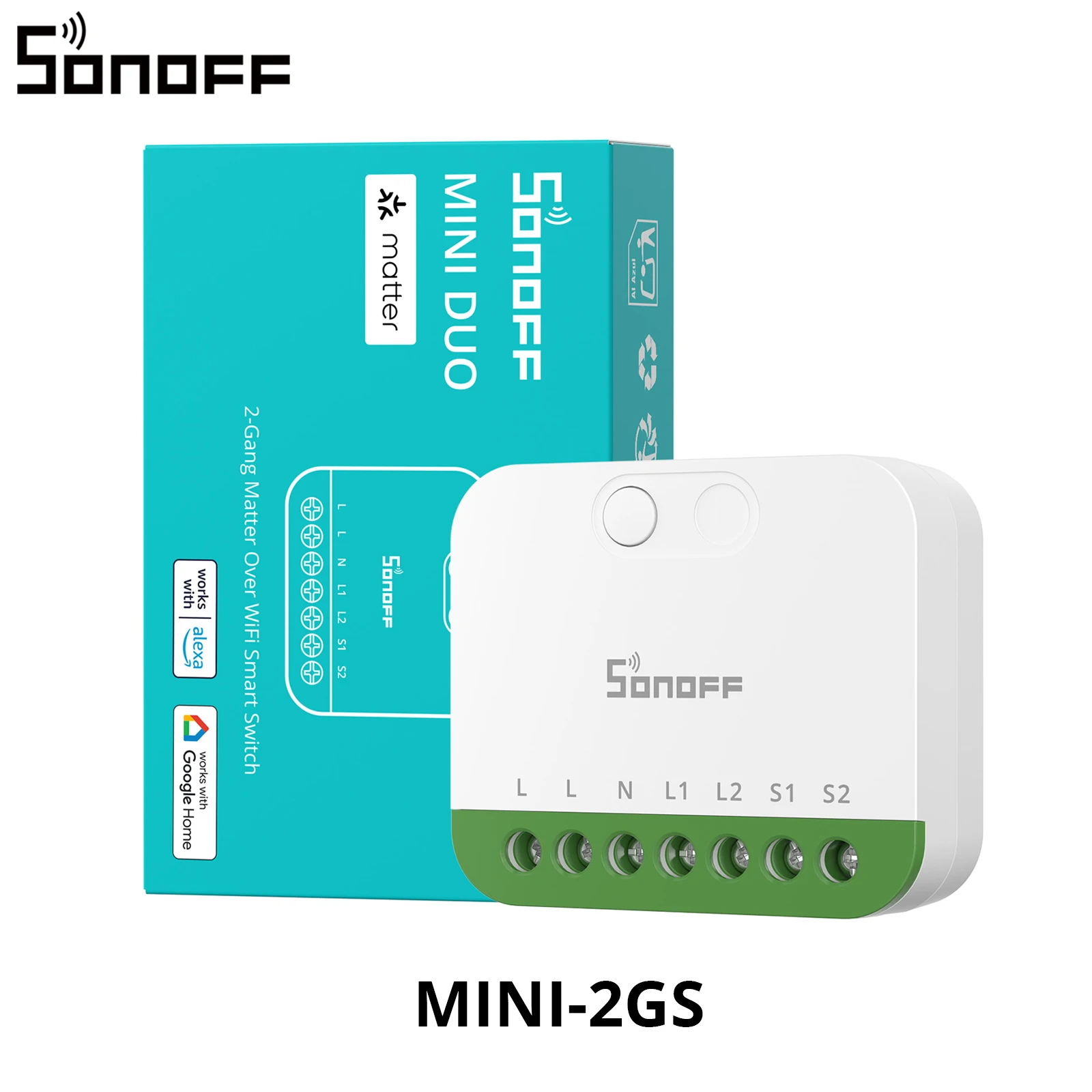 SONOFF MINI-2GS MINI DUO 2-Gang Matter Over WiFi Smart Switch Dual-Load Control Detach Relay Mode Supports External Switch Works with Alexa Google Home – Image 7