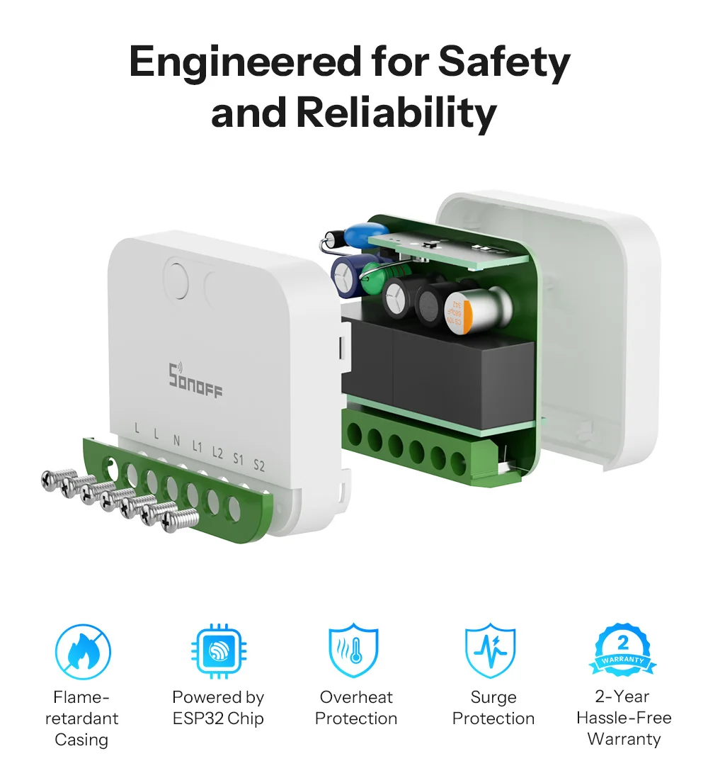 SONOFF MINI-2GS MINI DUO 2-Gang Matter Over WiFi Smart Switch Dual-Load Control Detach Relay Mode Supports External Switch Works with Alexa Google Home – Image 14