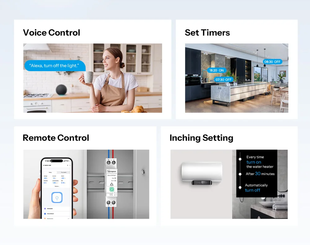 SONOFF BASIC-1GSP single-channel hat rails switch with Matter via WiFi remote control energy consumption monitoring, overload protection, supports currents up to 32A - Image 19
