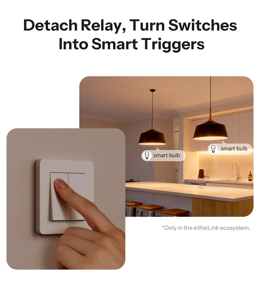 SONOFF MINI-2GS MINI DUO 2-Gang Matter Over WiFi Smart Switch Dual-Load Control Detach Relay Mode Supports External Switch Works with Alexa Google Home – Image 15