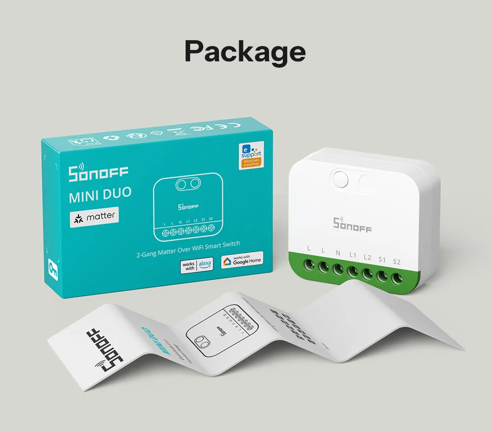 SONOFF MINI-2GS MINI DUO 2-Gang Matter Over WiFi Smart Switch Dual-Load Control Detach Relay Mode Supports External Switch Works with Alexa Google Home – Image 22